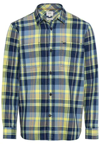 camel active - Kariertes Hemd aus reiner Baumwolle lemon grass - Gr. - L