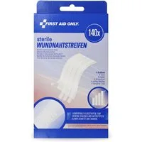 FIRST AID ONLY® Wundpflaster Sterile Wundnahtstreifen 140 Stück, Pflaster Strips für Wunden, Klammerpflaster in vier Größen, Atmungsaktiv