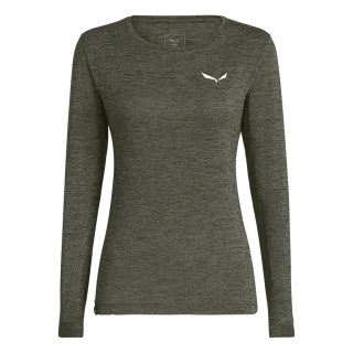 SALEWA - Puez Melange Dry’Ton Langarm T-Shirt Damen - Grün (Gr.46)