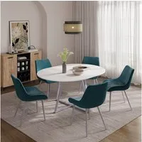Vicco Esstisch Loyd, Weiß/Grau, 120 x 120 cm ausziehbar (1-St)