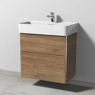Sanipa 3way Waschtischunterbau zu Laufen VAL Waschtisch mit 2 Auszügen, Eiche-Kansas BR82259