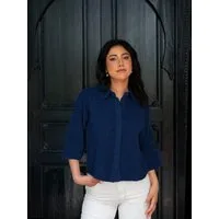 Passioni Hemdbluse aus Musselin Loose Fit Bluse