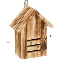 relaxdays Insektenhotel Marienkäferhaus aus Tannenholz geflammt, (1-St)