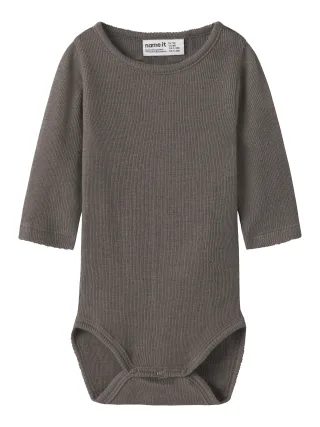 NAME IT - NBMWOSSA WO/SI RIB LS BODY Morel - Gr. - 50