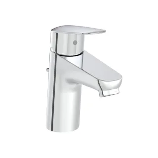 VitrA Flow Round Einhebel-Waschtischmischer mit Ablaufgarnitur Niederdruck Höhe 15 Chrom,A43493ND A43493ND
