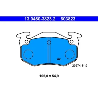 ATE Bremsbel?ge hinten Citroen Saxo Xsara Zx Peugeot 206 306
