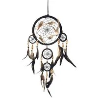 Saraswati Traumfänger Traumfänger Mobile mit Kauri Muscheln Leder 50cm