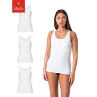 Elsie Unterhemd Tank Top - Tanktop aus 95% Baumwolle mit Stretch in Weiss und Schwarz (Packung, 3-St., 3er-Pack) Basic Top für Frauen extra lang Tops