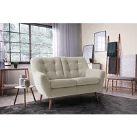 exxpo - sofa fashion 2-Sitzer Scandi, bequem, aufwendige Rückenpolsterung für mehr Sitzkomfort, akuelle Farben in hochwertige Bezugsqualitäten, Holzfuß