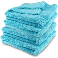 ELEXACLEAN MEGA SHINE Poliertücher Staubtuch Pflegetuch (Mikrofaser, 40x40 cm, Set, 4-tlg., ohne Rand, kratzfrei, ideal zum Polieren & Detailing)