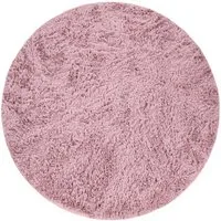 KADIMA DESIGN Teppich waschbar Unifarben Schlafzimmer Hochflor Teppich Shaggy, Rund, Höhe: 37 mm, Florhöhe: 33 mm, Polyester, Rund, 80D, Rosa