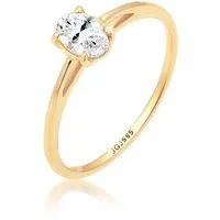 Elli Premium Verlobungsring Topas Weiß 585 Gelbgold