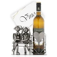 Nordstern Weinflaschenhalter Liebespaar Metall, (1-St), Geschenk zur Hochzeit, Silberhochzeit oder Goldhochzeit