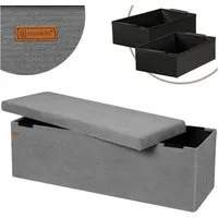Casaria Sitzbank, Cord Anthrazit Faltbar inkl. 2 Boxen 114cm 300kg Belastbarkeit Flur