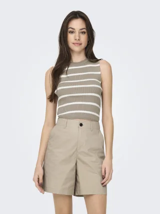 ONLY - ONLMAJLI S/L TOP KNT NOOS simply taupe - Gr. - L