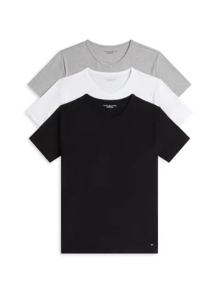 STRETCH VN TEE SS 3PACK black/white/grey heather - Gr. - XL
