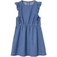 vertbaudet Minikleid Mädchen Jeanskleid mit Volants