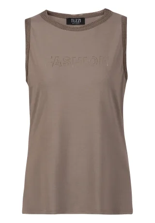 tuzzi - Top ALOE THERE! mit Schriftzug taupe - Gr. - 44