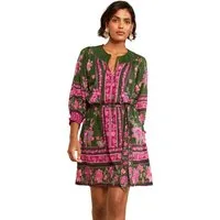 Love & Roses Minikleid Love & Roses gesmoktes Minikleid mit Kragen (1-tlg)