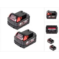 Milwaukee Akku Starter 18V Set mit 2x M18 B5 Akku 18V 5,0Ah Akkupacks