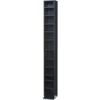 en.casa CD-Regal, »Tynset« 175x20x20 cm mit 12 Fächern Schwarz