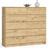 Raumhirsch Furniture Kommode mit 10 Schubladen 138 cm breit Holz Schrank, (viele Farbvarianten - Maße: 138 x 121 x 40 cm) - Hochwertig & stabil