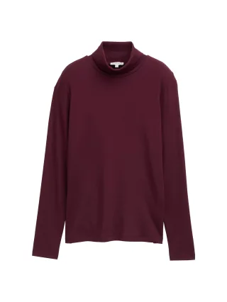 Tom Tailor - Langarmshirt mit Rollkragen bordeaux red - Gr. - L