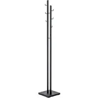 HAKU Garderobenständer Kleiderständer, Standgarderobe, rund - aus Metall Schwarz - B/T/H 29/29/176 cm