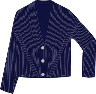 Milano Italy - V neck cardigan with 1/1 sleeve navy print - Gr. - M
