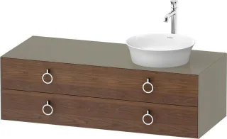 Duravit White Tulip Konsolenwaschtischunterbau wandhängend Amerikanischer Nussbaum & Stein Grau Matt WT4992R77H20010