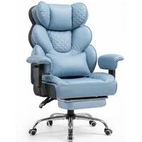 COMHOMA Gaming-Stuhl Ergonomischer Bürostuhl 180 kg, mit Lendenstütze & Fußstütze, 135° verstellbare Rückenlehne, hoher Chefsessel