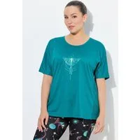 Ulla Popken T-Shirt Funktionsshirt Mesh-Einsätze Rundhals Halbarm