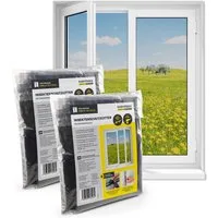 EASYmaxx Insektenschutz-Fensterrahmen Insect Protect Insektenschutzgitter 110x130cm mit Klettverschluss, (2-St), Moskitonetz, Montage ohne Bohren, zuschneidbarer Insektenschutz