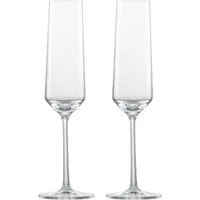 Zwiesel Glas Sektglas Sektglas mit Moussierpunkt 2er-Set Pure, Glas