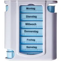 VABIONO Pillendose Wochendosierer Tablettenbox Medikamentenbox Pillenbox 4Fächer/Tag (Deutsche Marke, 1 St., Auf Ihren Bedarf abgestimmte Menge), kostenloser Versand