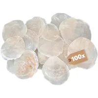 matches21 HOME & HOBBY Bastelnaturmaterial Capiz Muscheln Perlmutt-Scheiben 100 Stk. Ø 5 - 8 cm, (100-tlg), Große Streudeko Muscheln zum Basteln Dekorieren