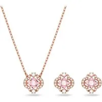 Swarovski Ohrring und Ketten Set Schmuckset Glücksklee