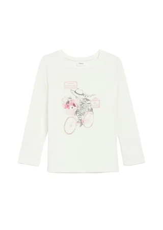 s.Oliver - T-Shirt creme/weiß - Gr. - 98