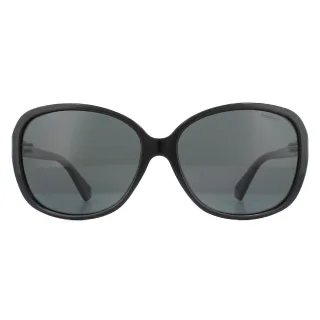 Polaroid Butterfly Womens Schwarz Grau Polarisierte Sonnenbrille