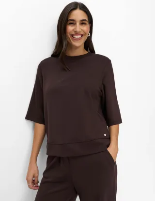 Brax Damen Sweatshirt Style BERTA M brunette, dunkelbraun, Gr. 46