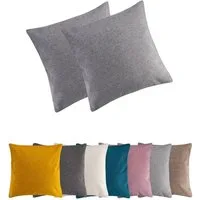 MOON Heimtextilien Kissenhülle 2er Pack Kissenbezug versch. Größen Polyester Reißverschluss Moon, Leinen-Optik