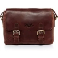 SID & VAIN Messenger Bag YALE Umhängetasche Cross-Body Bag echt Leder, Ledertasche Schultertasche Herren Damen Messenger Bag braun