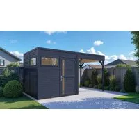 BERTILO Gartenhaus Cubus 2 Lounge anthrazit, BxT: 449x240 cm