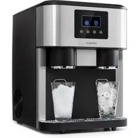 Klarstein Eiswürfelmaschine Eiszeit Crush Eiswürfelmaschine 15 kg/24h 2 Größen Crushed Ice, Eiswürfelmaschine mit Crushed Ice Eiswürfelbereiter Ice Cube Maker