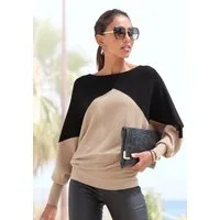 LASCANA Strickpullover mit Colorblock-Optik Fledermausärmel, modisch