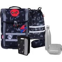 McNeill Schulranzen Perfecto, Spider Man II (Set, 5-tlg), inkl. Federmäppchen, Turnbeutel, Schlamperrolle & Motivmagnet