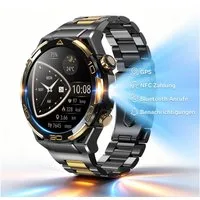 blackview Smartwatch 14K Gold, GPS, AMOLED, KI-Assistent, Business Herren Watch, 1.43", 900mAh, LED, Bluetooth, IP68