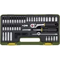 PROXXON INDUSTRIAL Bit- und Steckschlüsselset Proxxon Steckschlüsselsatz mit Knüppelratsche, 1/4", 50-tlg.