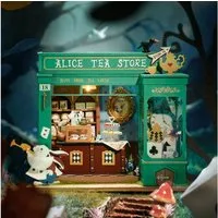 Robotime 3D-Puzzle Alice's Tea Store Miniaturhaus, 136 Puzzleteile