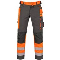 Engelbert Strauss Arbeitsbundhose Warnschutz-Bundhose e.s.motion 24/7 Herren anthrazit/warnorange hochwertige Reflexstreifen
